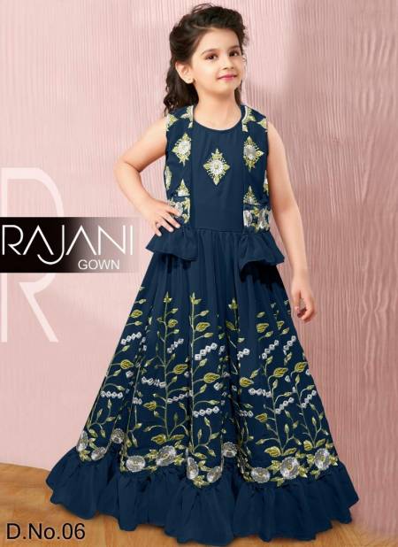 Blue RAJANI Heavy Wedding Wear Designer Kids Gown And Koti Collection RAJANI 6